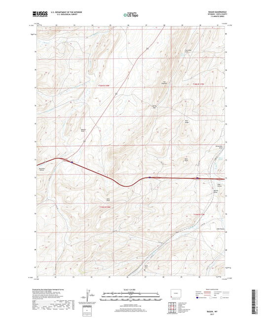 Ragan Wyoming US Topo Map Image