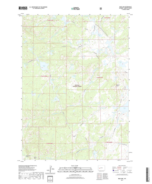 Raid Lake Wyoming US Topo Map Image