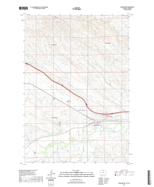 Ranchester Wyoming US Topo Map Image