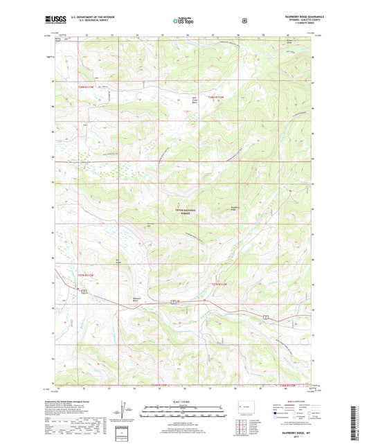 Raspberry Ridge Wyoming US Topo Map Image