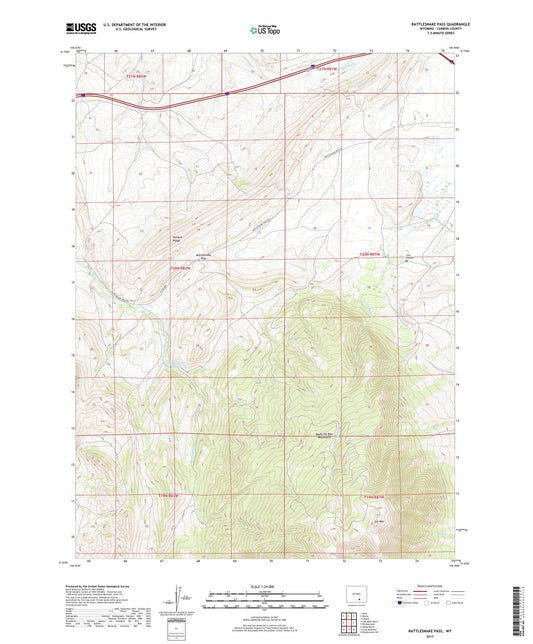 Rattlesnake Pass Wyoming US Topo Map Image