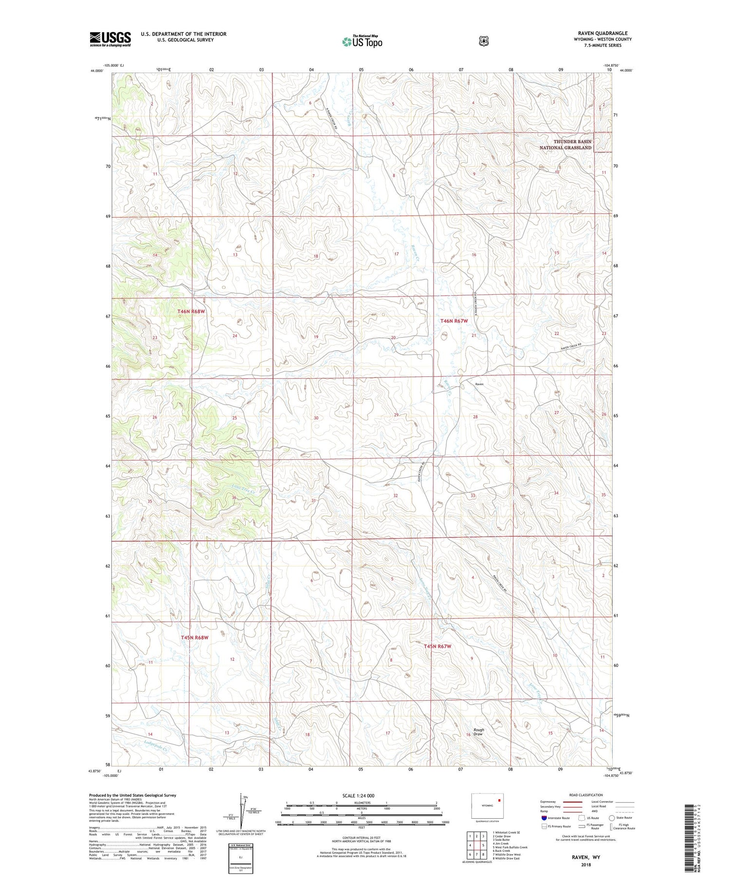 Raven Wyoming US Topo Map Image