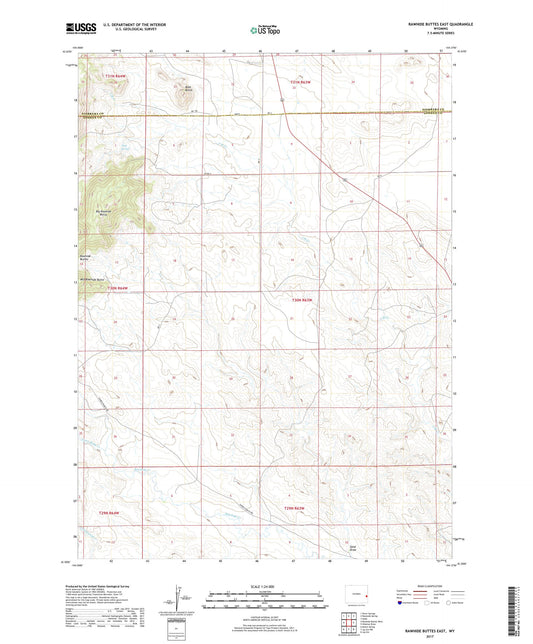 Rawhide Buttes East Wyoming US Topo Map Image