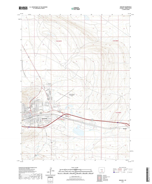 Rawlins Wyoming US Topo Map Image