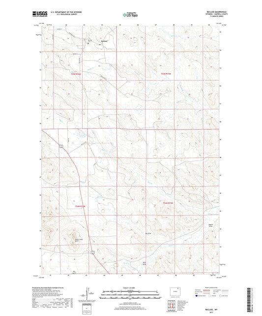 Recluse Wyoming US Topo Map Image
