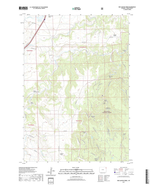 Red Canyon Creek Wyoming US Topo Map Image