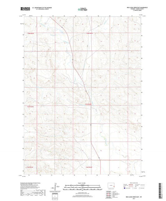 Red Cloud Creek East Wyoming US Topo Map Image