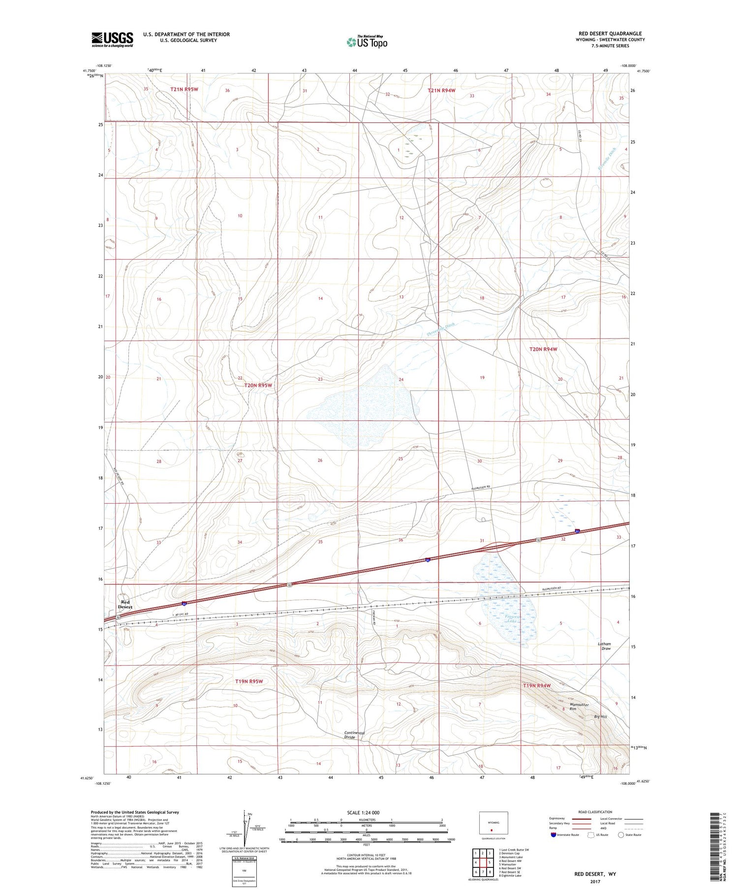 Red Desert Wyoming US Topo Map Image