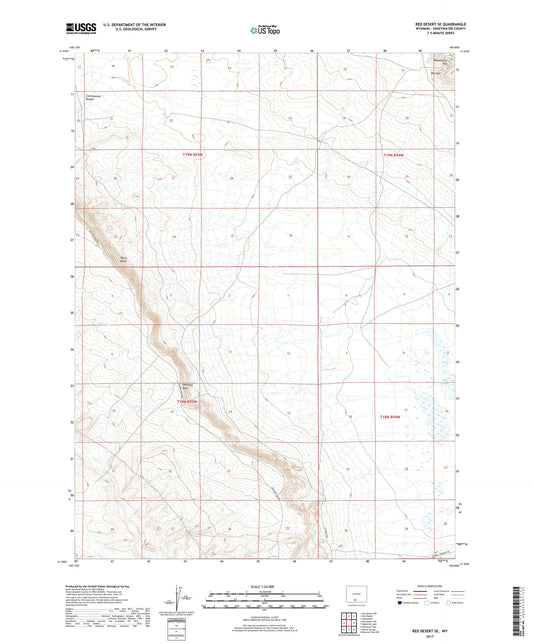 Red Desert SE Wyoming US Topo Map Image