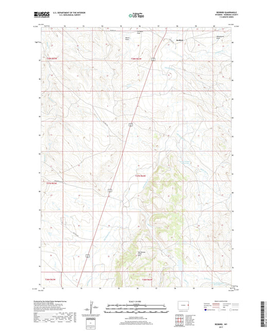 Redbird Wyoming US Topo Map Image
