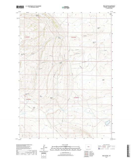 Reid Canyon Wyoming US Topo Map Image