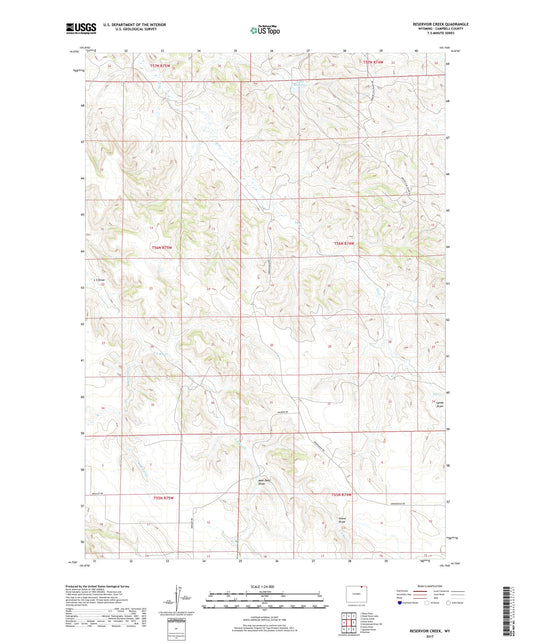 Reservoir Creek Wyoming US Topo Map Image