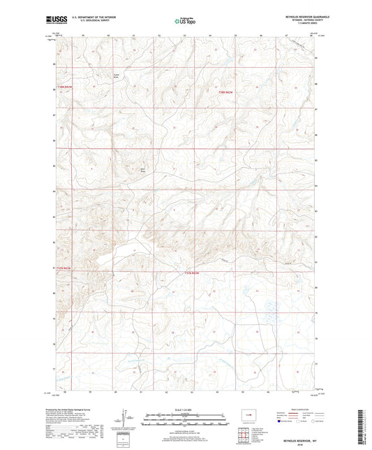 Reynolds Reservoir Wyoming US Topo Map Image