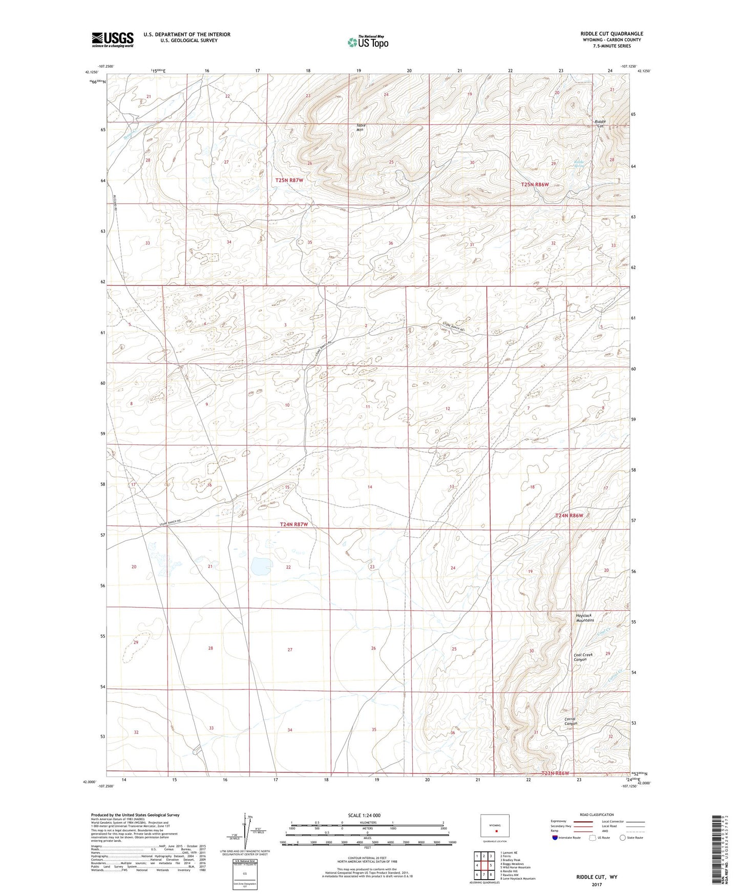 Riddle Cut Wyoming US Topo Map Image