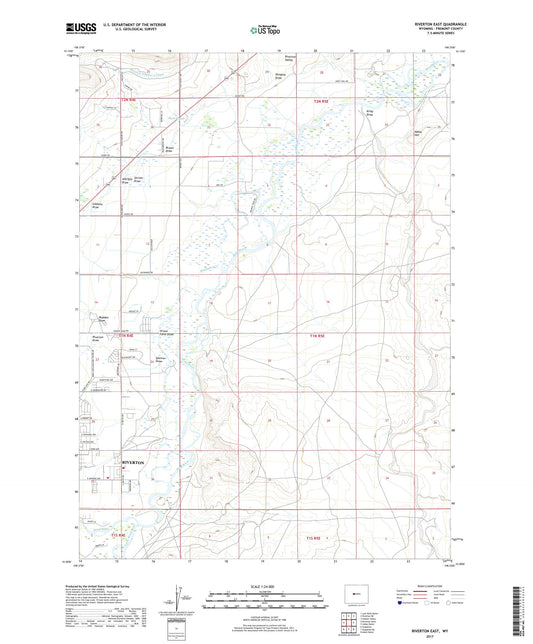 Riverton East Wyoming US Topo Map Image