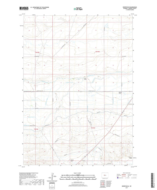 Riverton NE Wyoming US Topo Map Image