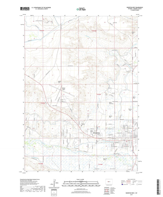 Riverton West Wyoming US Topo Map Image