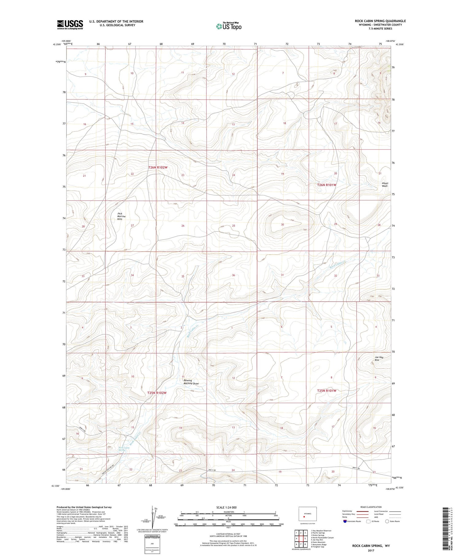 Rock Cabin Spring Wyoming US Topo Map Image