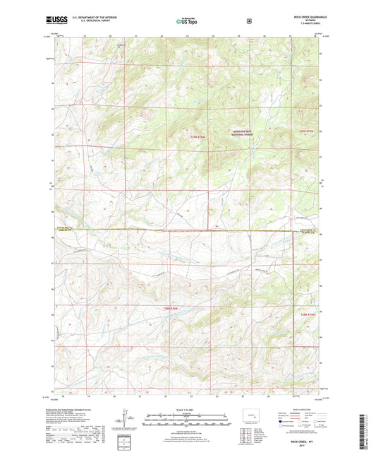 Rock Creek Wyoming US Topo Map Image