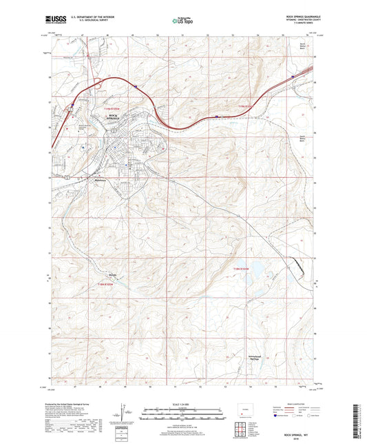 Rock Springs Wyoming US Topo Map Image