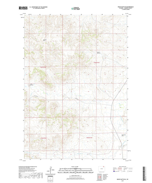 Rocky Butte SW Wyoming US Topo Map Image