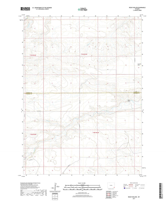 Rocky Hollow Wyoming US Topo Map Image