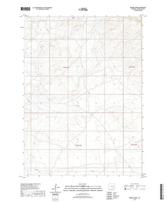 Rogers Creek Wyoming US Topo Map Image