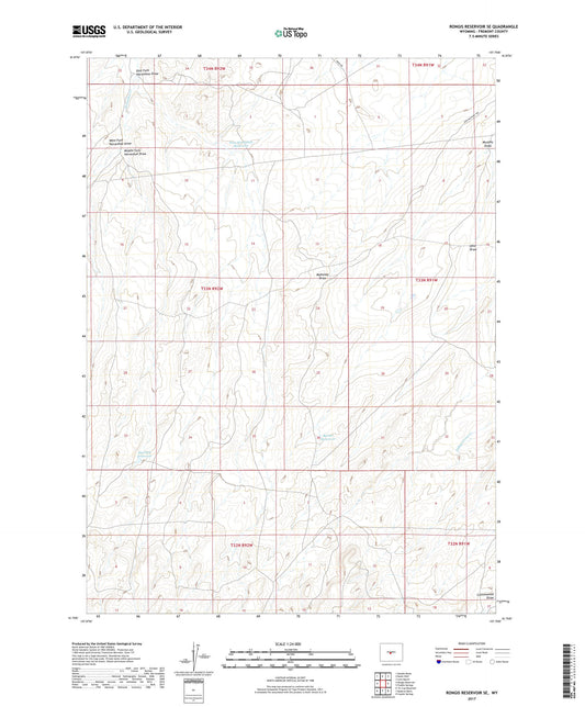 Rongis Reservoir SE Wyoming US Topo Map Image