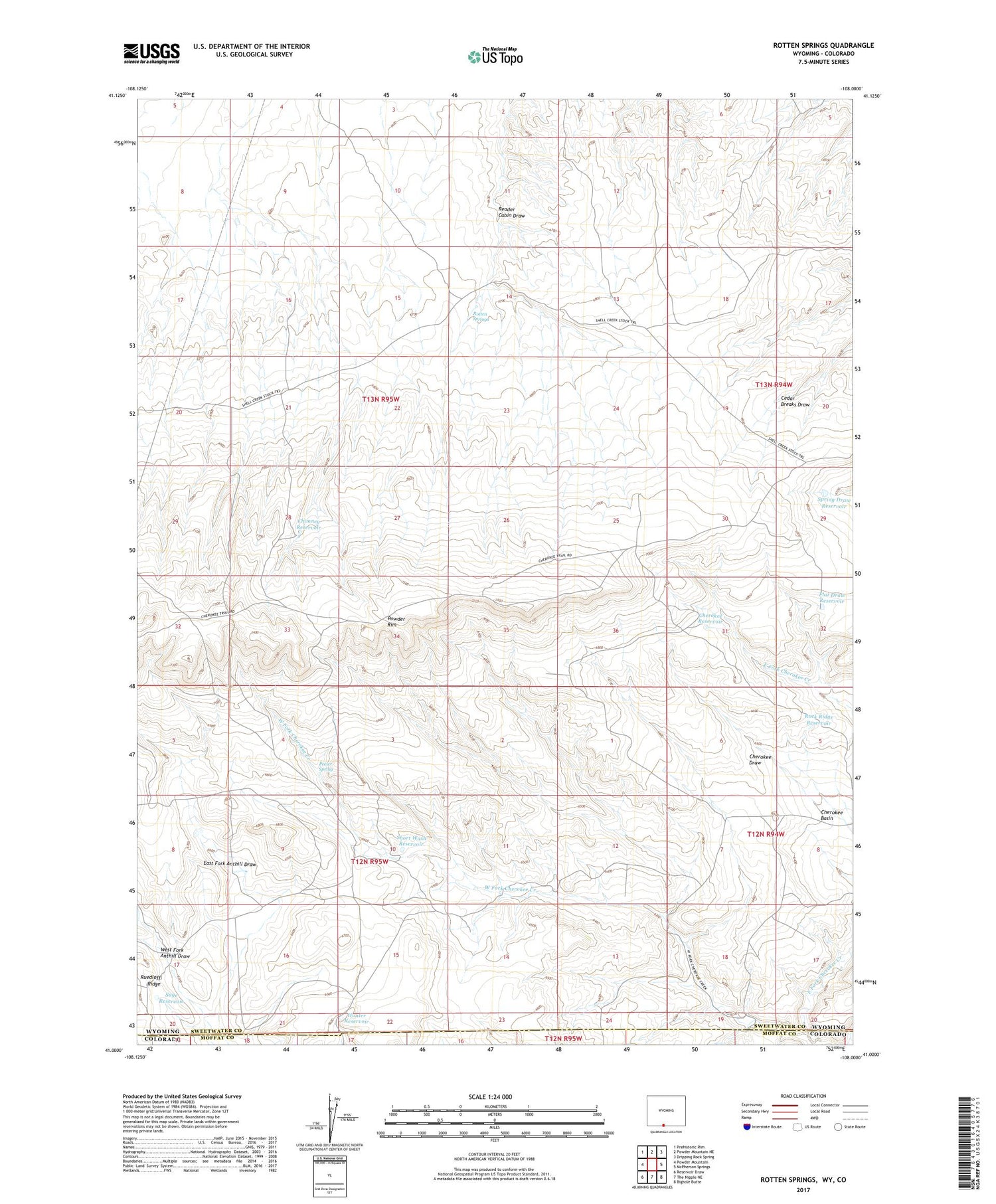 Rotten Springs Wyoming US Topo Map Image