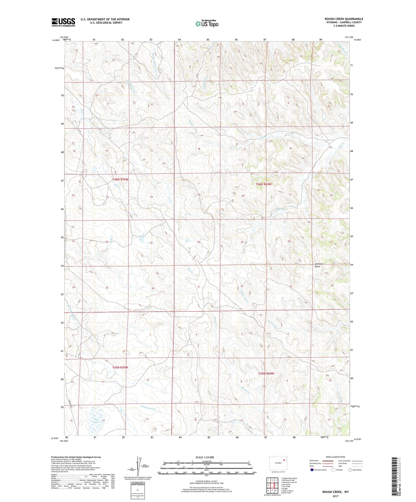 Rough Creek Wyoming US Topo Map Image