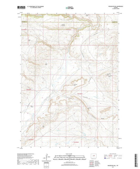 Roughlock Hill Wyoming US Topo Map Image