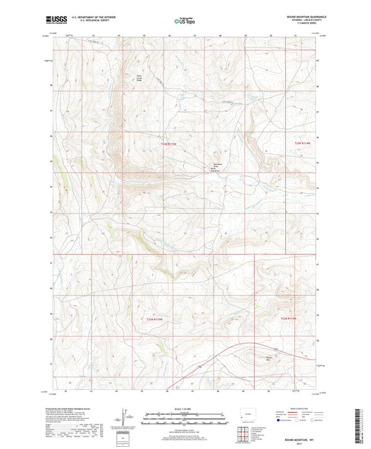 Round Mountain Wyoming US Topo Map Image