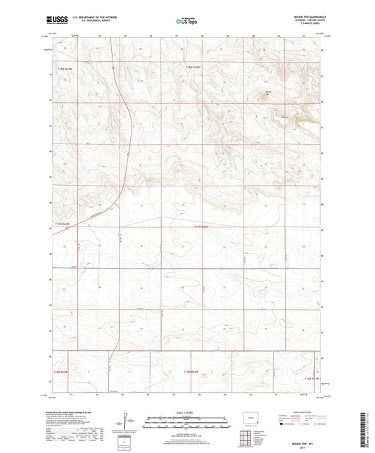 Round Top Wyoming US Topo Map Image
