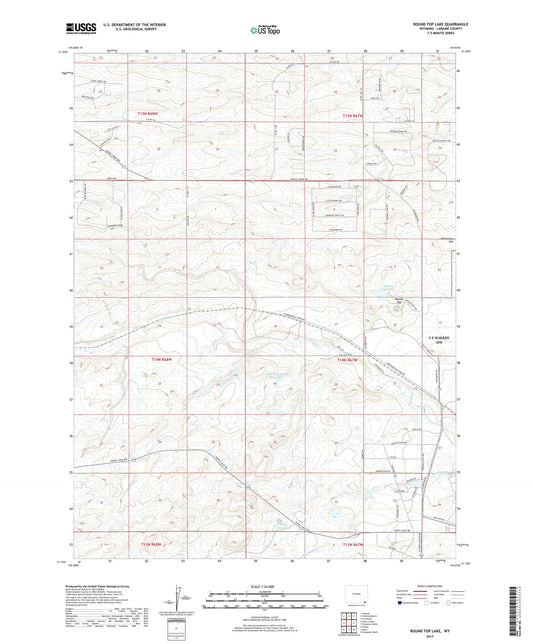 Round Top Lake Wyoming US Topo Map Image