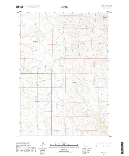 Rozet NW Wyoming US Topo Map Image