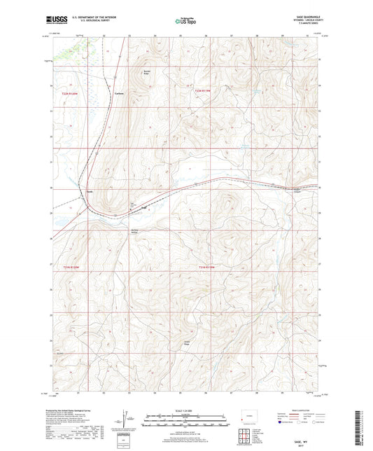 Sage Wyoming US Topo Map Image