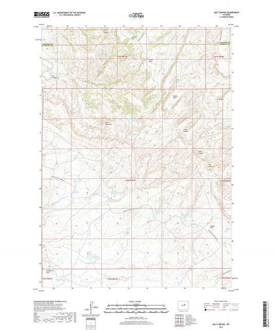 Salt Canyon Wyoming US Topo Map Image