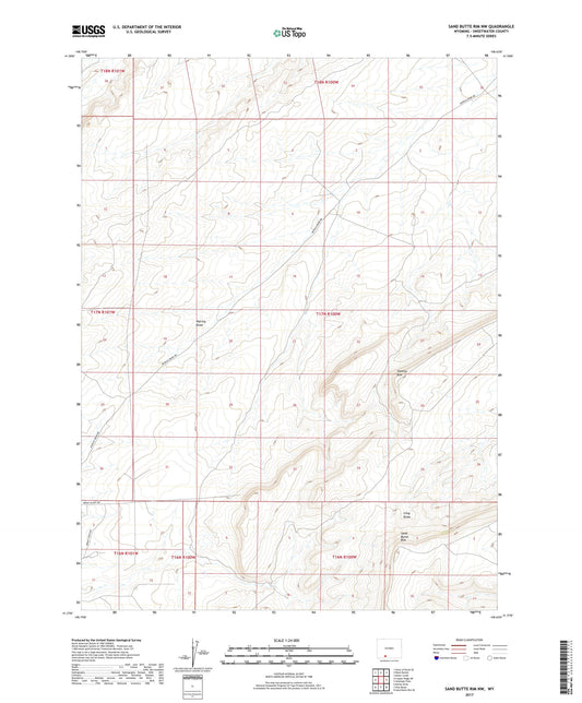 Sand Butte Rim NW Wyoming US Topo Map Image