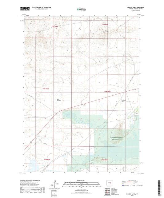 Sanford Ranch Wyoming US Topo Map Image