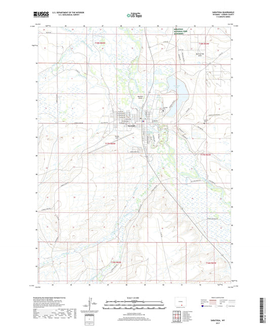 Saratoga Wyoming US Topo Map Image