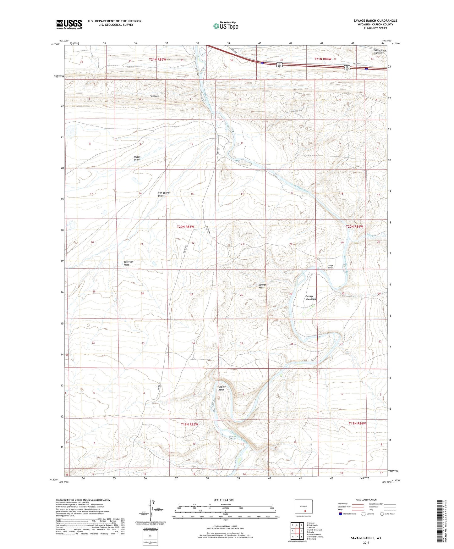 Savage Ranch Wyoming US Topo Map Image