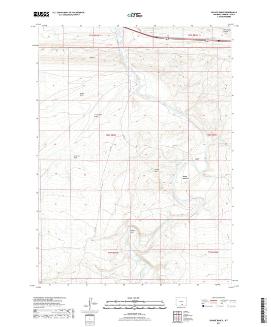 Savage Ranch Wyoming US Topo Map Image