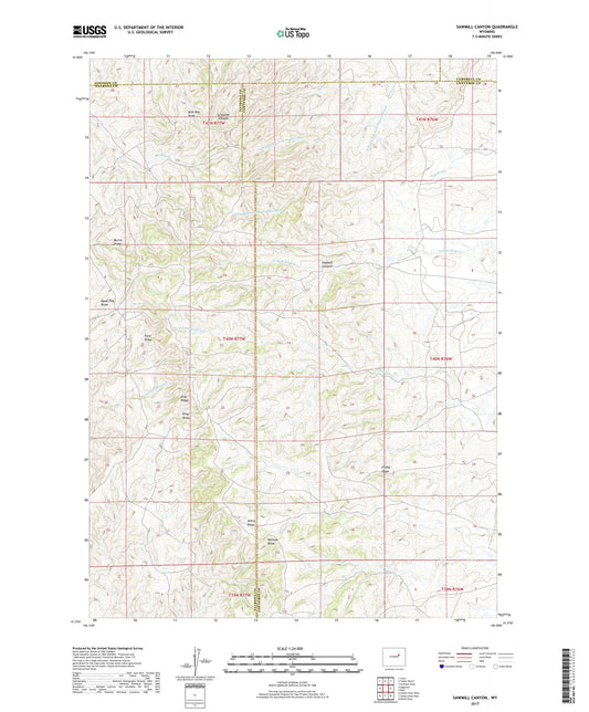 Sawmill Canyon Wyoming US Topo Map Image
