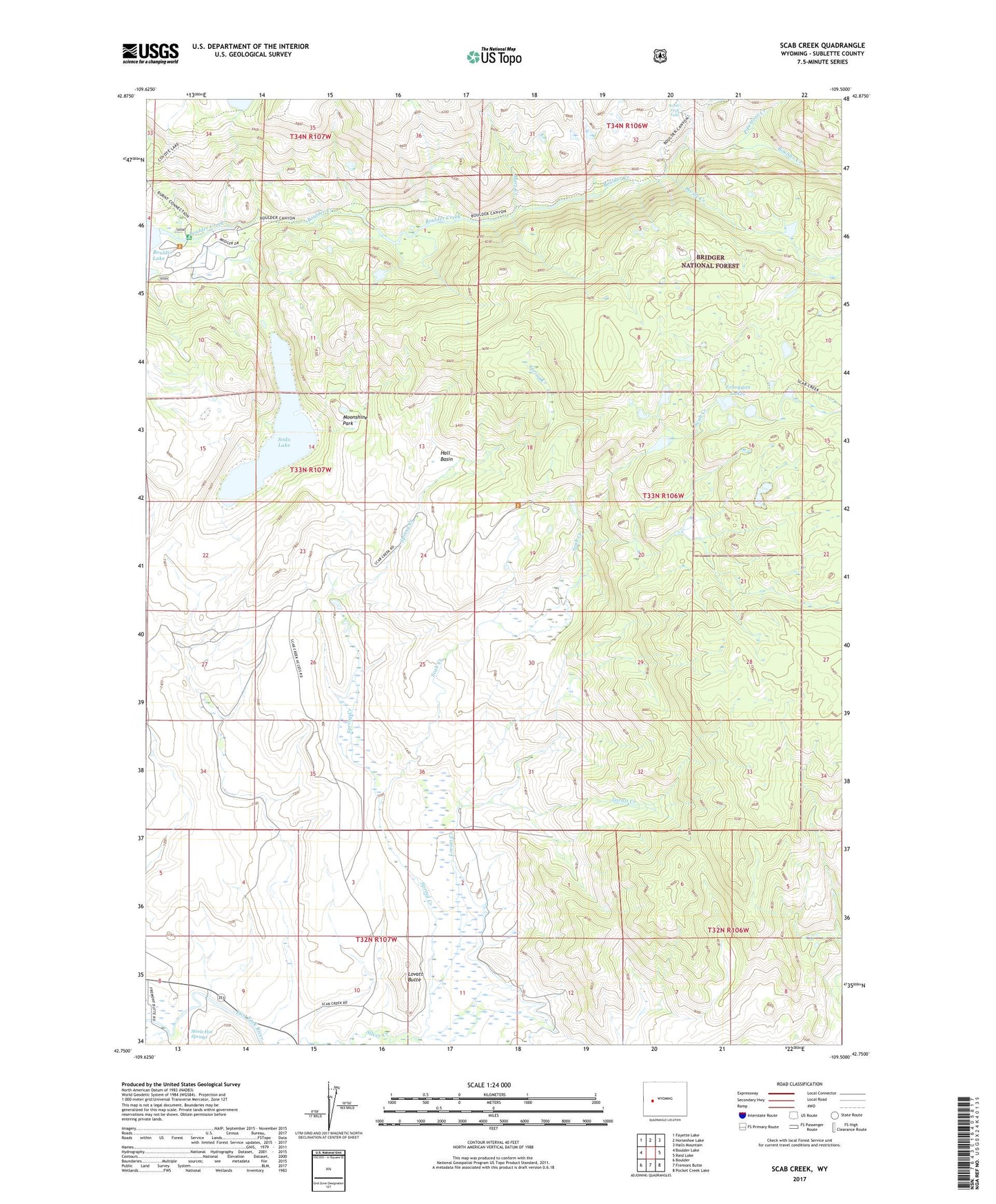 Scab Creek Wyoming US Topo Map Image