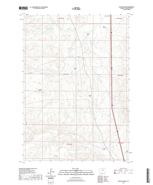 Schlicht Draw Wyoming US Topo Map Image