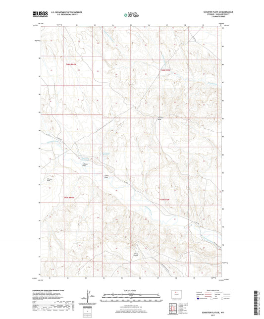 Schuster Flats SE Wyoming US Topo Map Image