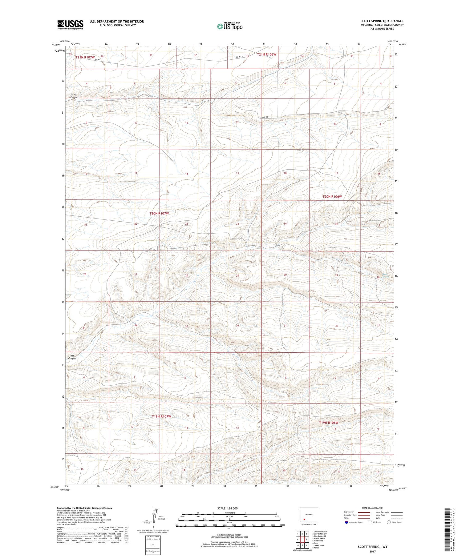 Scott Spring Wyoming US Topo Map Image
