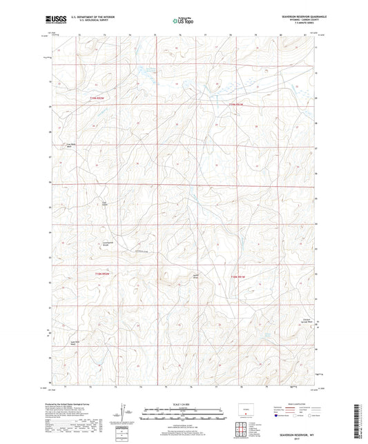 Seaverson Reservoir Wyoming US Topo Map Image