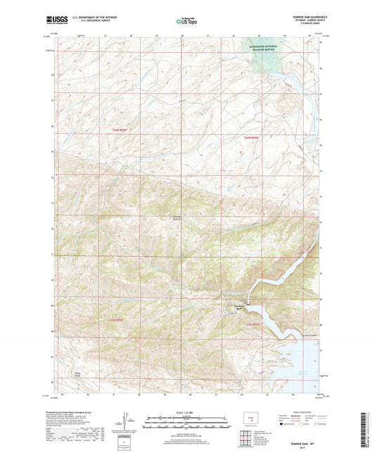 Seminoe Dam Wyoming US Topo Map Image
