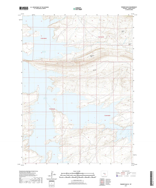 Seminoe Dam SE Wyoming US Topo Map Image
